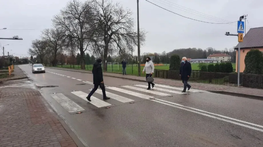 Aktywne przejście dla pieszych w Andrzejewie
