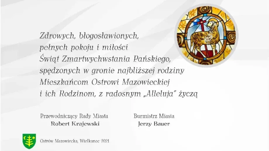 Życzenia wielkanocne Burmistrza Miasta i Przewodniczącego Rady Miasta