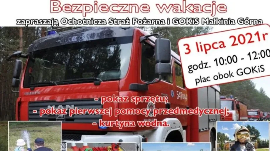 Spotkanie ze strażakami w ramach akcji 'Bezpieczne wakacje'