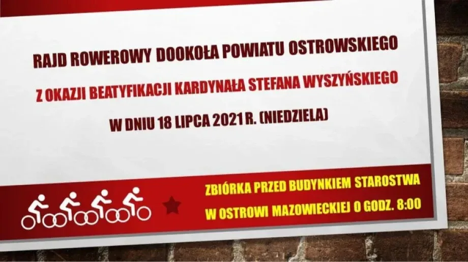 Rajd rowerowy dookoła powiatu ostrowskiego