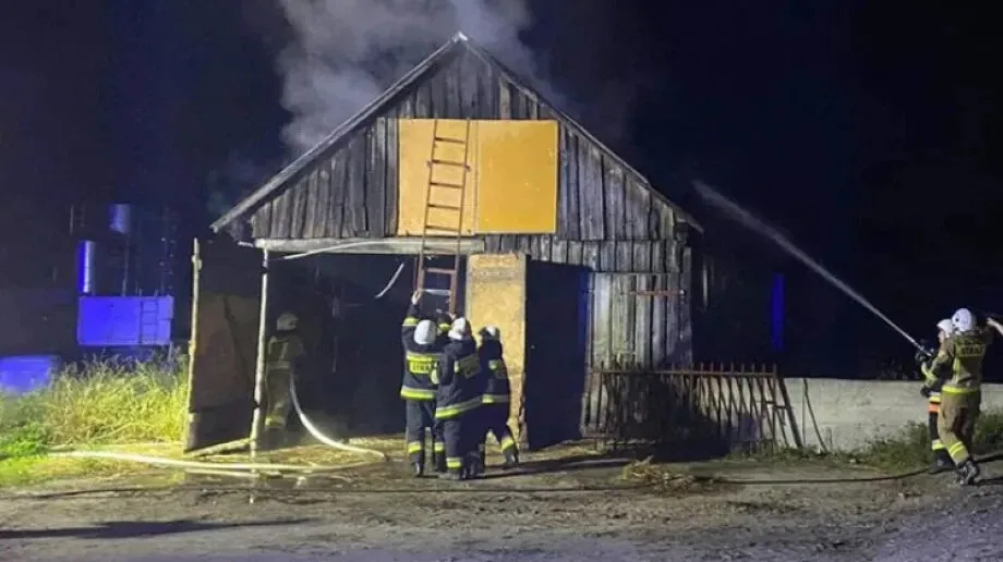 Pożar stodoły w miejscowości Słup-Kolonia