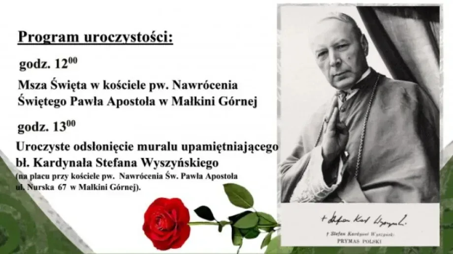 Wkrótce odbędzie się uroczyste odsłonięcie muralu upamiętniającego bł. Kardynała Stefana Wyszyńskiego