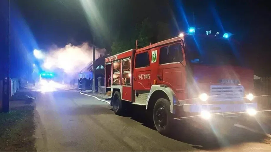 Pożar budynku mieszkalnego w Stoku