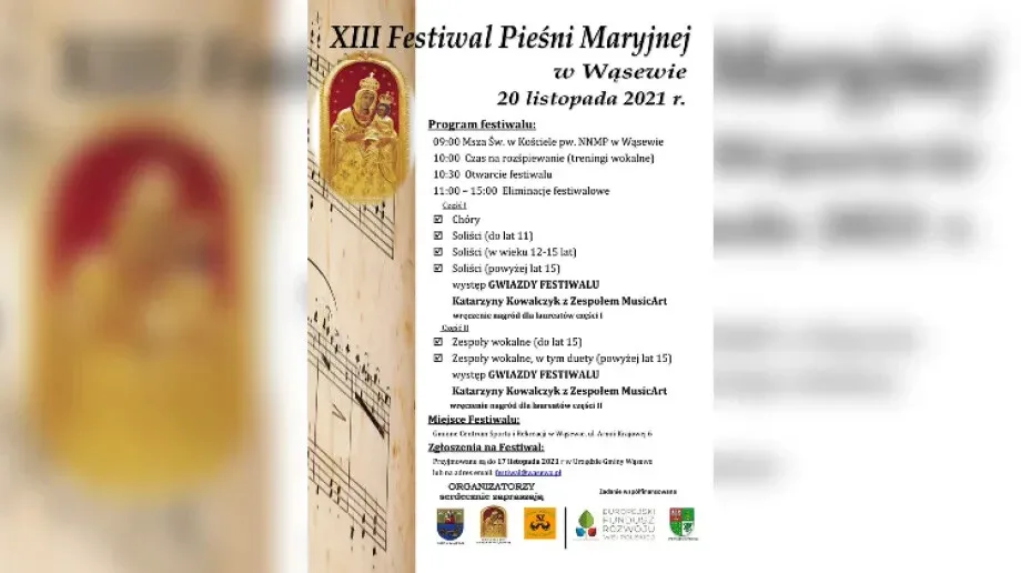 Już niedługo XIII Festiwal Pieśni Maryjnej w Wąsewie
