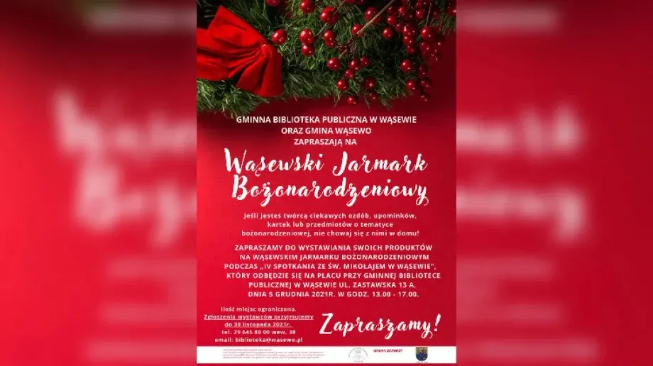 Już niedługo odbędzie się Wąsewski Jarmark Bożonarodzeniowy