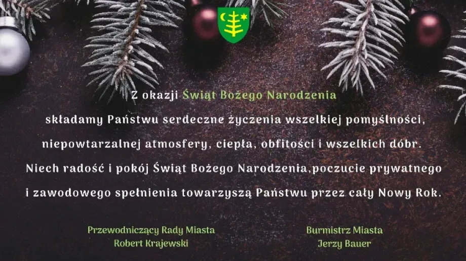Życzenia świąteczne i noworoczne od Urzędu Miasta Ostrów Mazowiecka