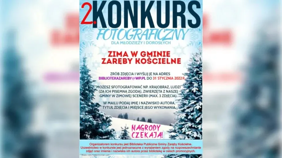 Konkurs fotograficzny pt. 'Zima w gminie Zaręby Kościelne'