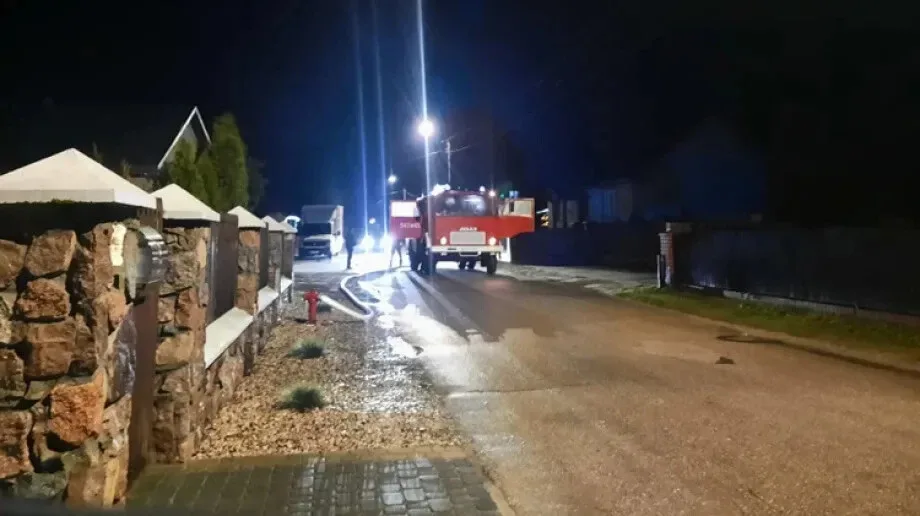 Pożar budynków w Komorowie