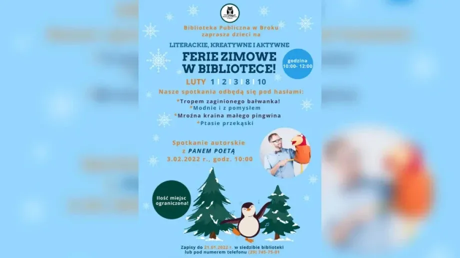 Ferie zimowe w Bibliotece Publicznej w Broku!
