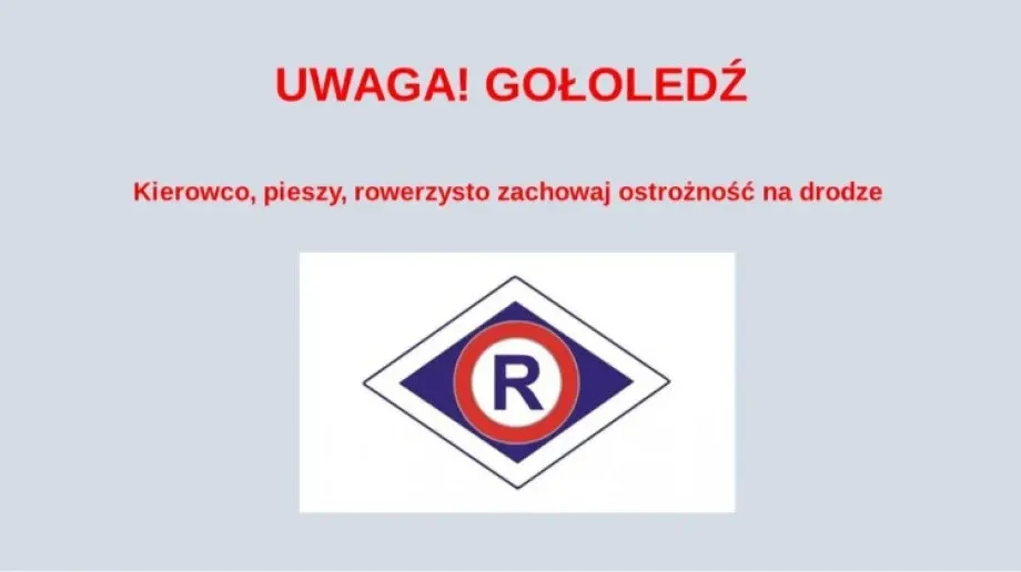 Śliska jezdnia oraz chodniki. Policja apeluje o ostrożność!