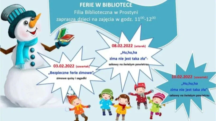 Filia Biblioteczna w Prostyni zaprasza dzieci na ferie w bibiliotece