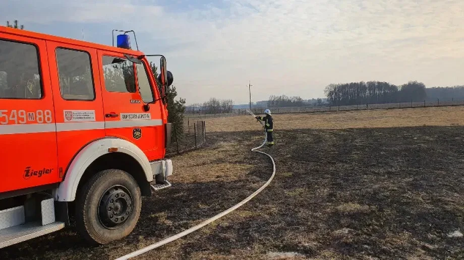 Pożar trawy w miejscowości Stare Rogowo 