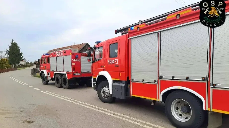 Pożar sadzy w kominie w miejscowości Boguty-Pianki