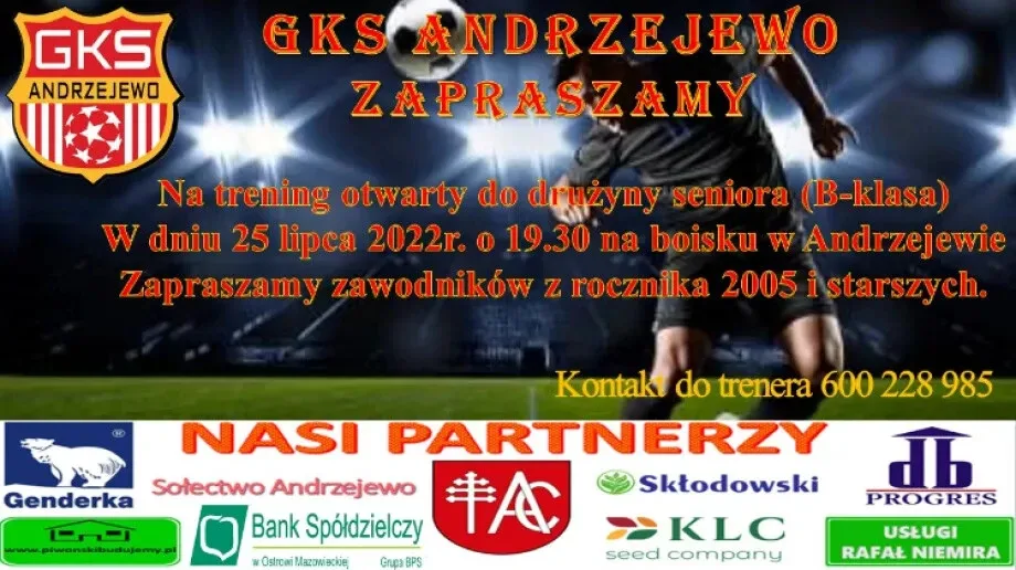Chcesz zagrać w GKS Andrzejewo?