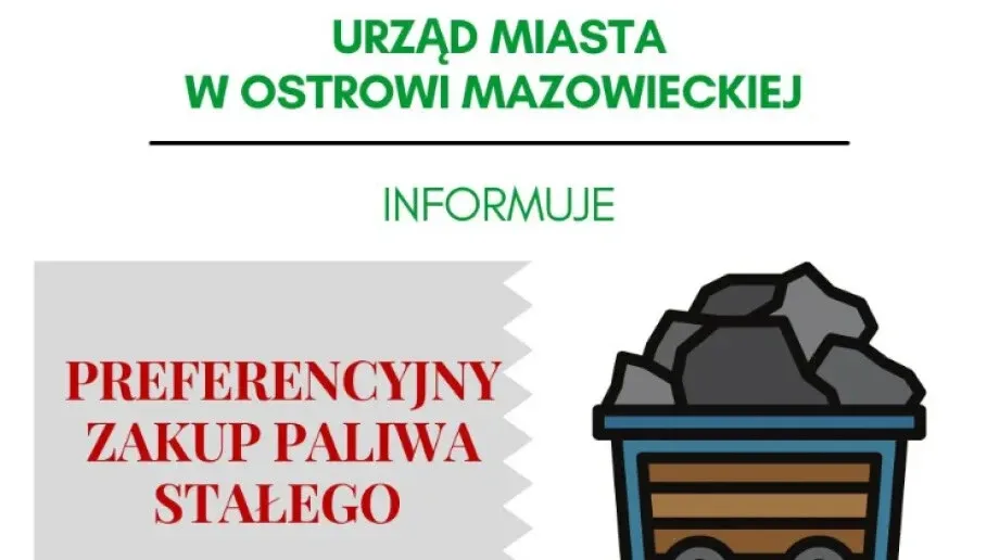 Urząd Miasta Ostrów Mazowiecka przystąpił do zakupu paliwa stałego