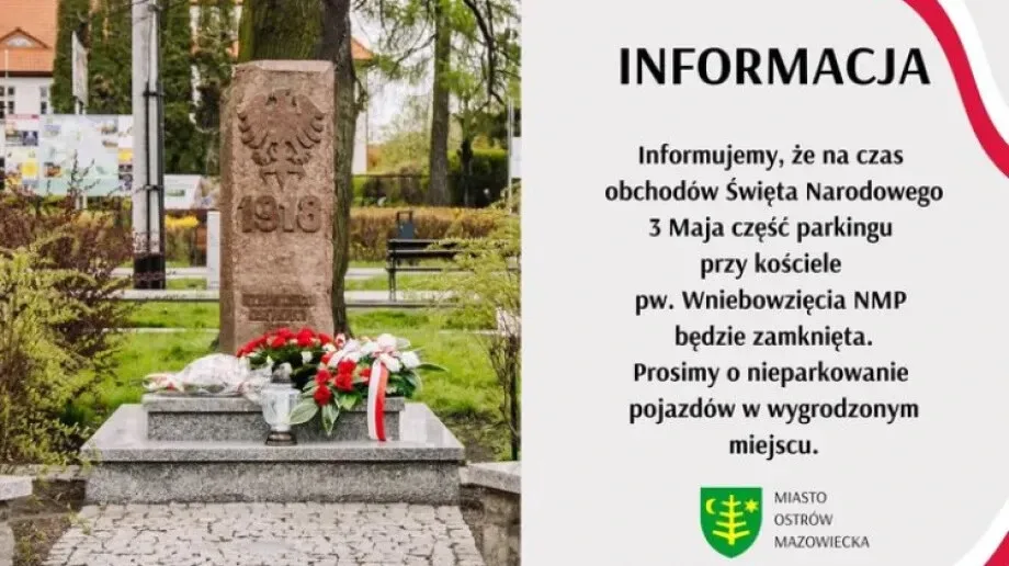 Zamknięcie parkingu przy kościele Wniebowzięcia NMP 