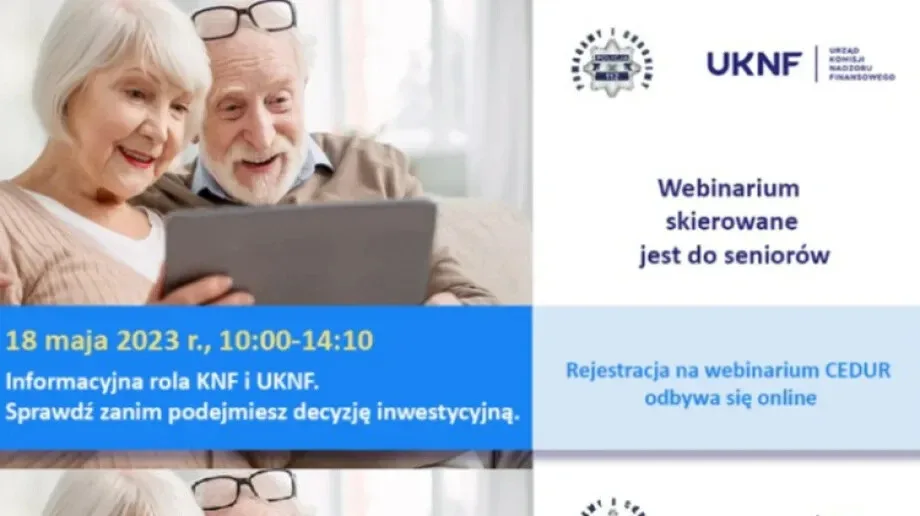 Bezpieczne inwestycje dla seniorów. UKNF zaprasza na webinaria!