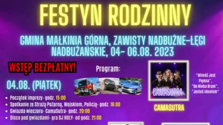 Nadbużański Festyn Rodzinny: Muzyczny Maraton pod Gwiazdami w Małkini Górnej