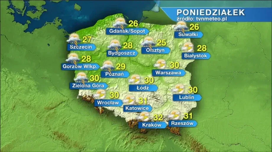 Poniedziałek pod znakiem burz - na północy i w górach