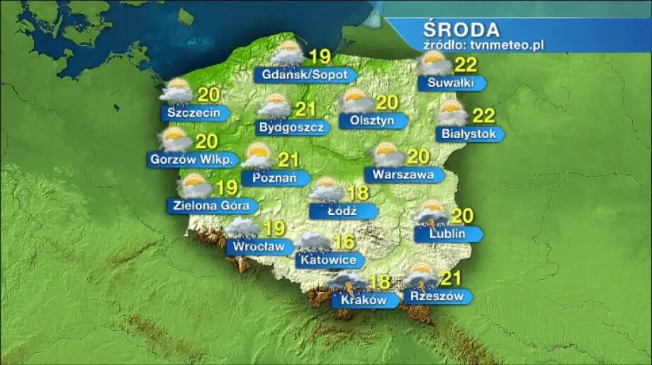 Środa przyniesie ochłodzenie i deszcz