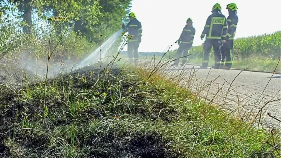 Ochotnicza Straż Pożarna w Bogutach-Piankach ugasiła pożar trawy