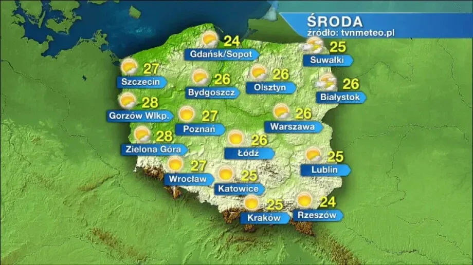 Środa pogodna w całym kraju