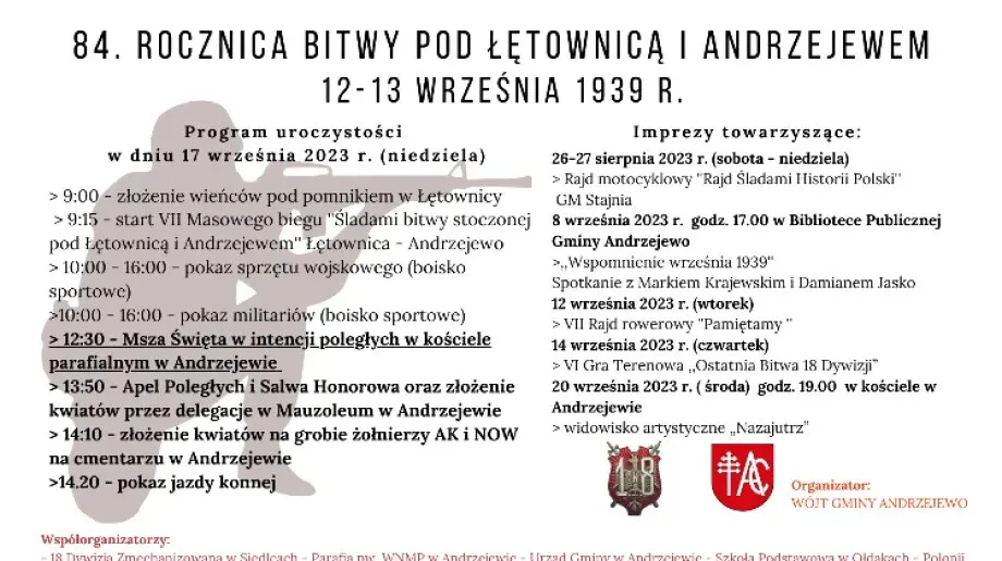 84. rocznica Bitwy pod Łętownicą i Andrzejewem