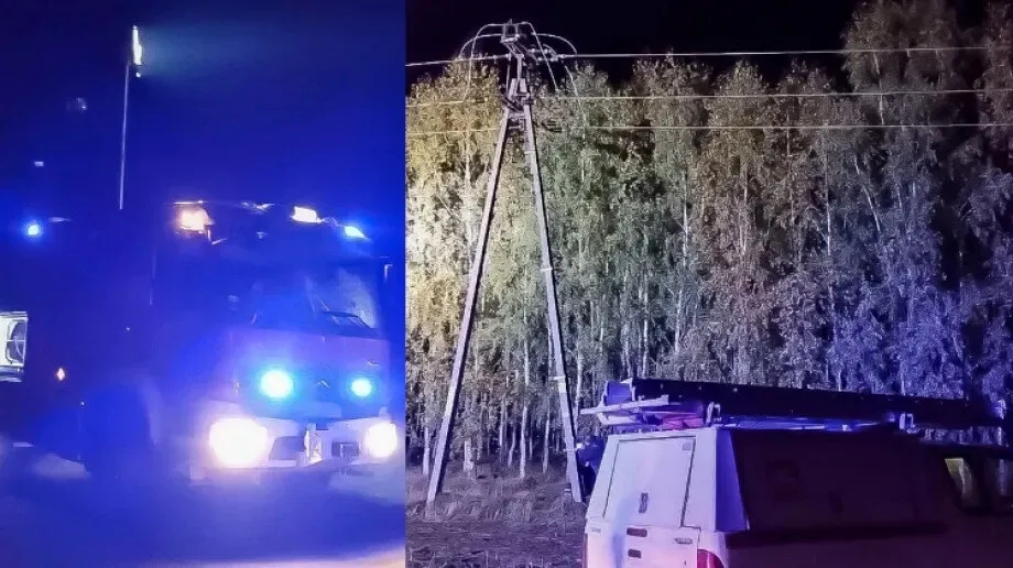OSP Zaręby Kościelne zabezpieczyła miejsce pożaru słupa energetycznego