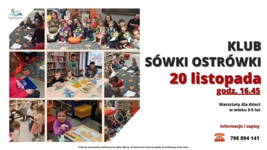 Przyjdź na kolejne spotkanie Klubu 'Sówki Ostrówki'