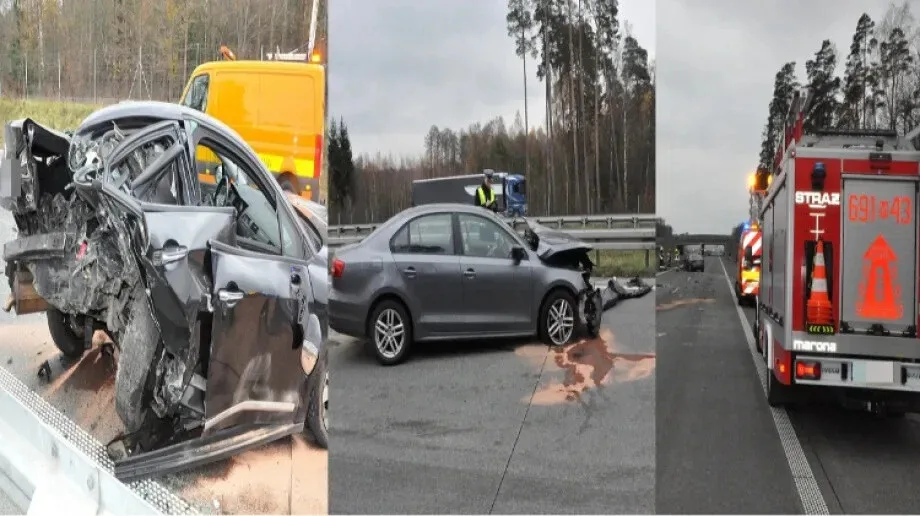 Policjanci wyjaśniają okoliczności wypadku na S8