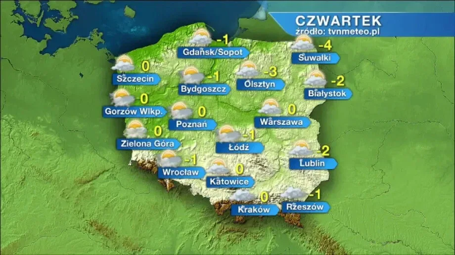Czwartek z przelotnym śniegiem. Nigdzie powyżej zera