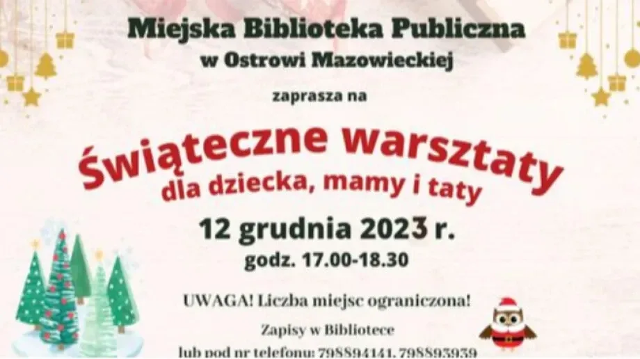 Miejska Biblioteka Publiczna zaprasza na świąteczne warsztaty