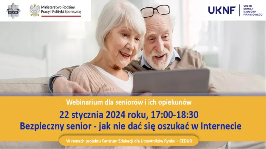 Webinarium dla seniorów o bezpieczeństwie w Internecie