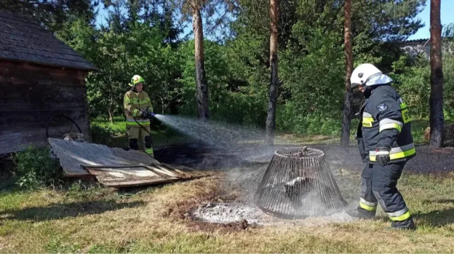 Pożar trawy na terenie gminy Szulborze Wielkie
