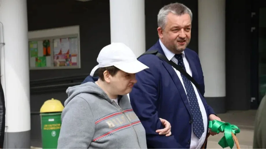 Przemarsz uczestników ŚDS z burmistrzem miasta Hubertem Betlejewskim