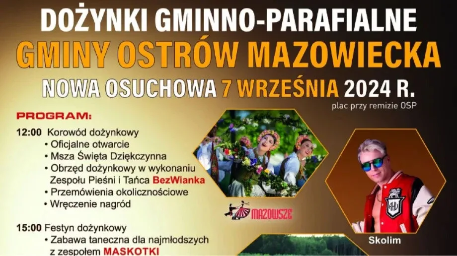 Dożynki gminno-parafialne Gminy Ostrów Mazowiecka 2024
