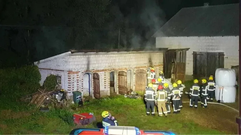 Pożar obory w Bogutach-Milczkach