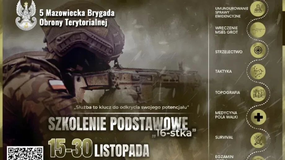 Nabór na szkolenia w 5 Mazowieckiej Brygadzie Obrony Terytorialnej