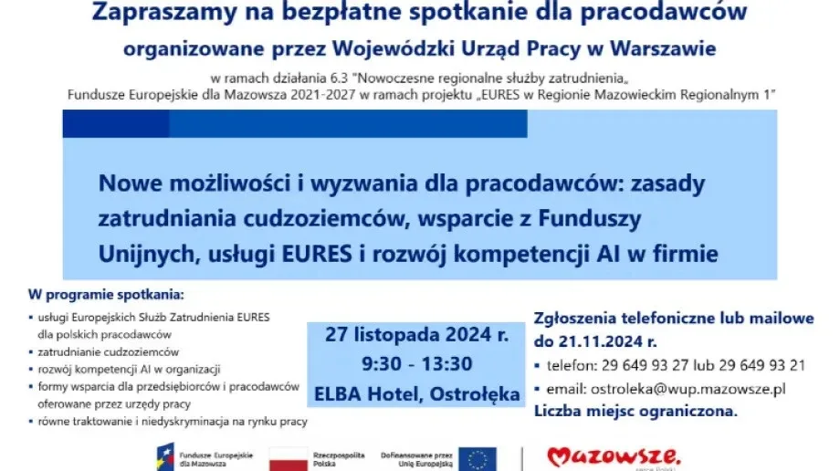 Bezpłatne spotkanie informacyjne dla pracodawców w Ostrołęce