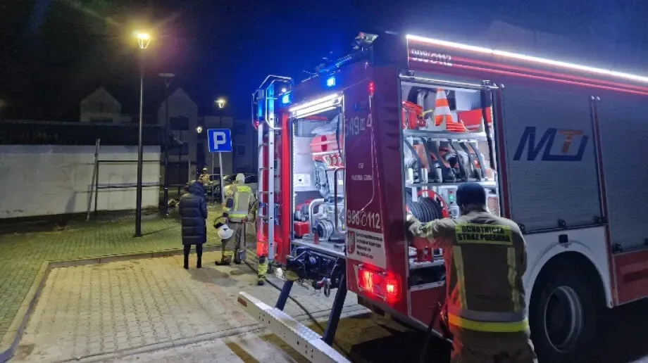 Pożar kontenerów na śmieci w Małkini Górnej