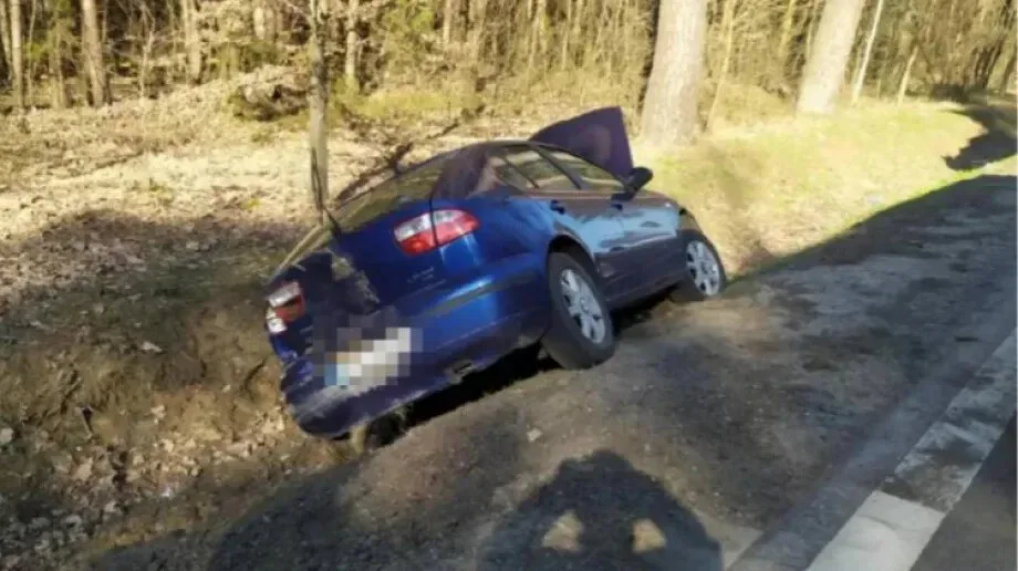 Zasłabła za kierownicą i wjechała do rowu. Wypadek w pobliżu Czerwina (zdjęcia)