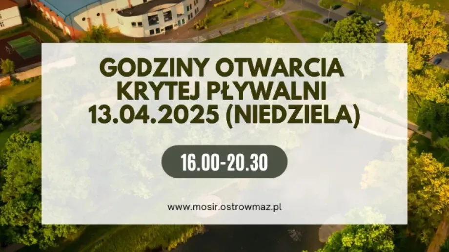 Zmiana godzin dostępności basenu w niedzielę