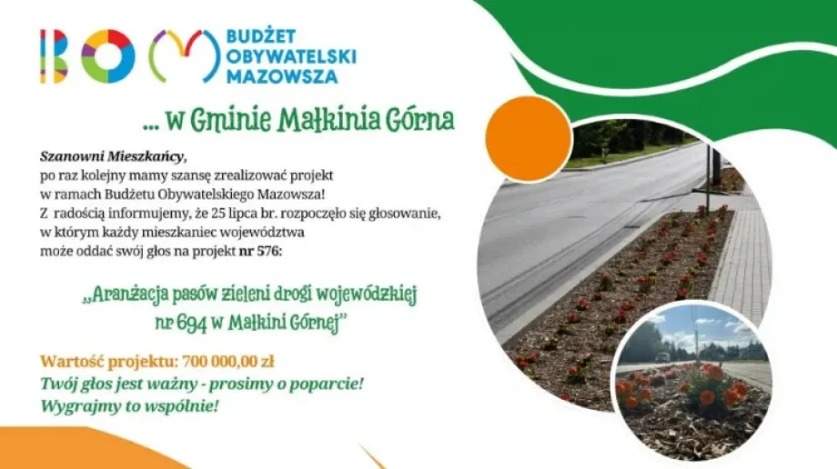 Zielona przemiana Małkini coraz bliżej. Trwa głosowanie na projekt w Budżecie Obywatelskim Mazowsza