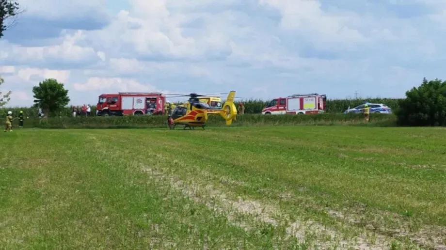 Wypadek motocyklisty. Przyleciało Lotnicze Pogotowie Ratunkowe