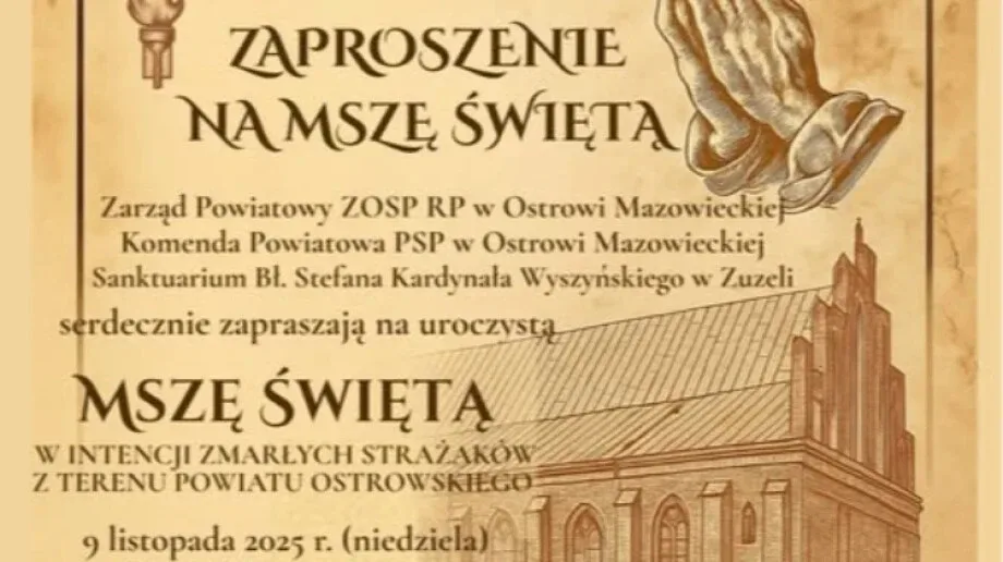 Msza w intencji zmarłych strażaków odbędzie się w Zuzeli