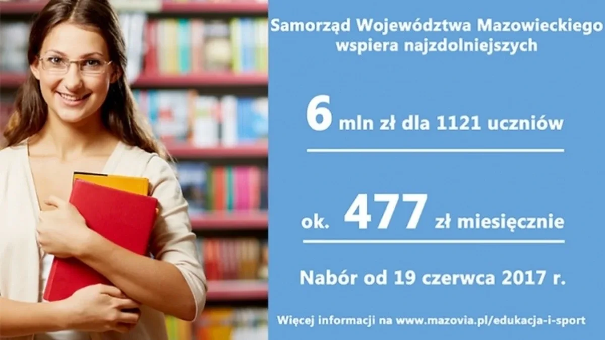 Bogaci w wiedzę i stypendia - 6 mln zł dla uczniów z Mazowsza
