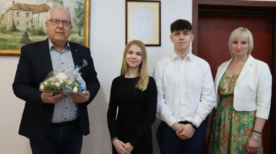Delegacja uczniów z ZPPO z wizytą w Urzędzie Gminy w Broku