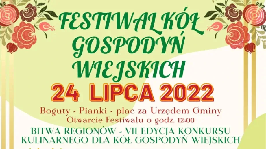 Program Festiwalu Kół Gospodyń Wiejskich. Na wydarzeniu 'Bitwa Regionów'