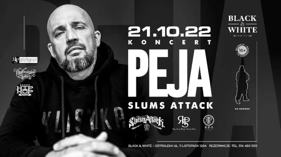 Koncert PEJA / SLUMS ATTACK już w piątek w klubie Black & White w Ostrołęce!