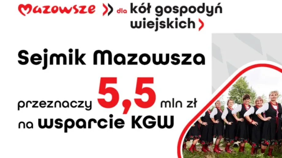 5,5 mln złotych dla kół gospodyń wiejskich z Mazowsza!